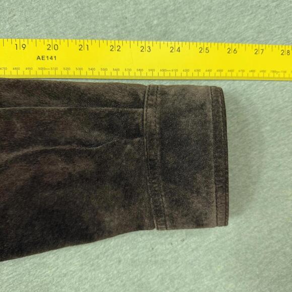 Eddie Bauer Seattle Suede Jacket Coat Washable Brown Cabin Western Mens Size Lg - Picture 3 of 6